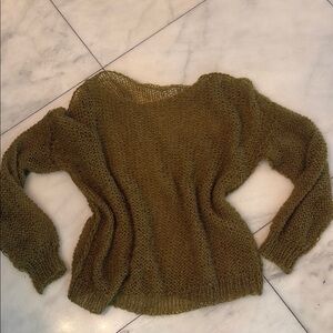 Cozy Olive Knit Women's sheer Sweater